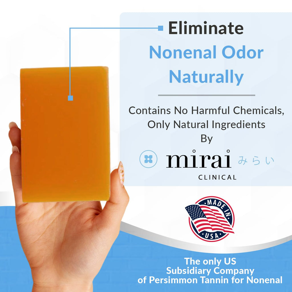 Mirai Persimmon Soap Bar for Body (100g) – Nonenal Odor Control with Japanese Persimmon & Green Tea