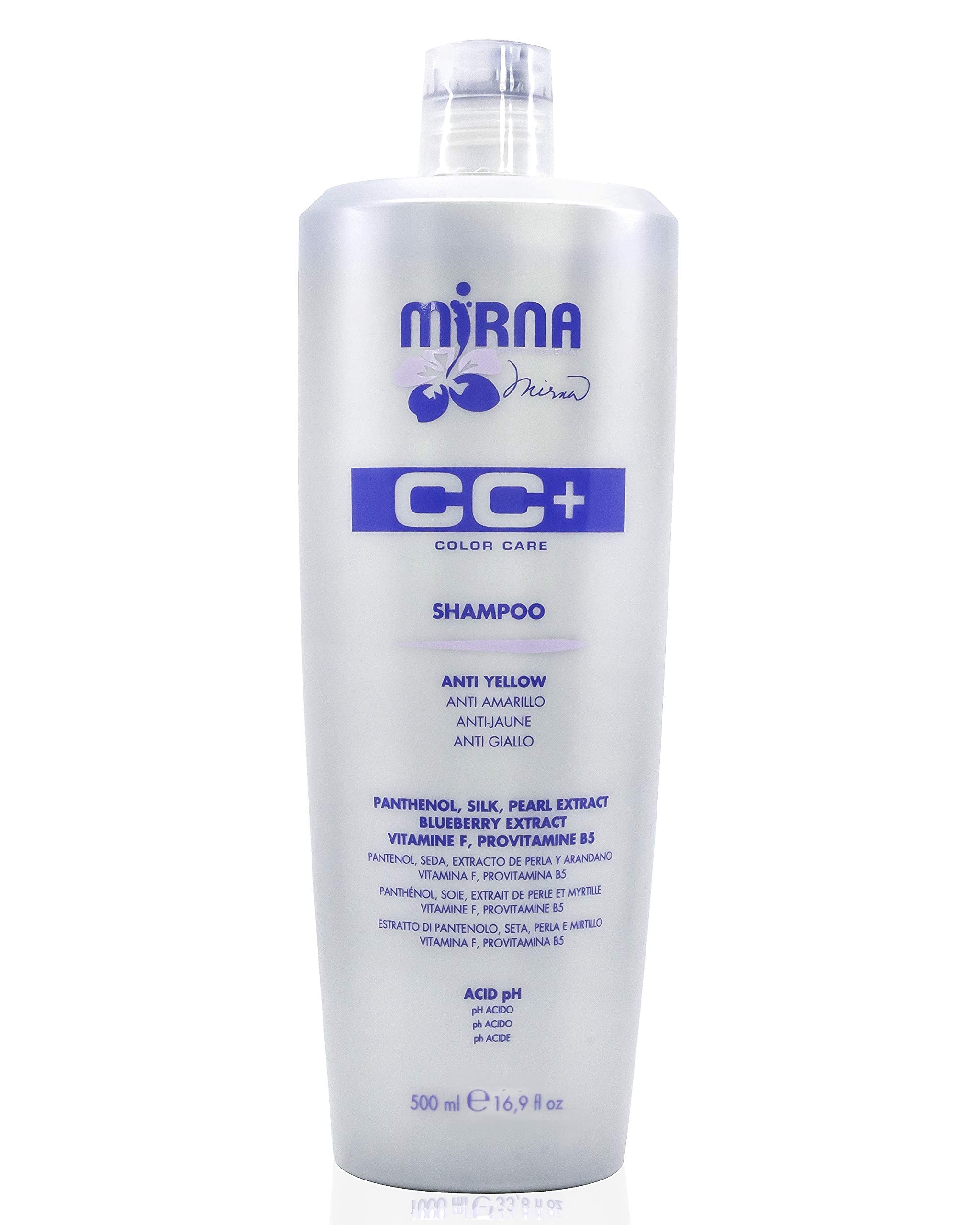 Mirna Professional Color Care NO Yellow Shampoo – Delicate pH, Blueberry & Silk