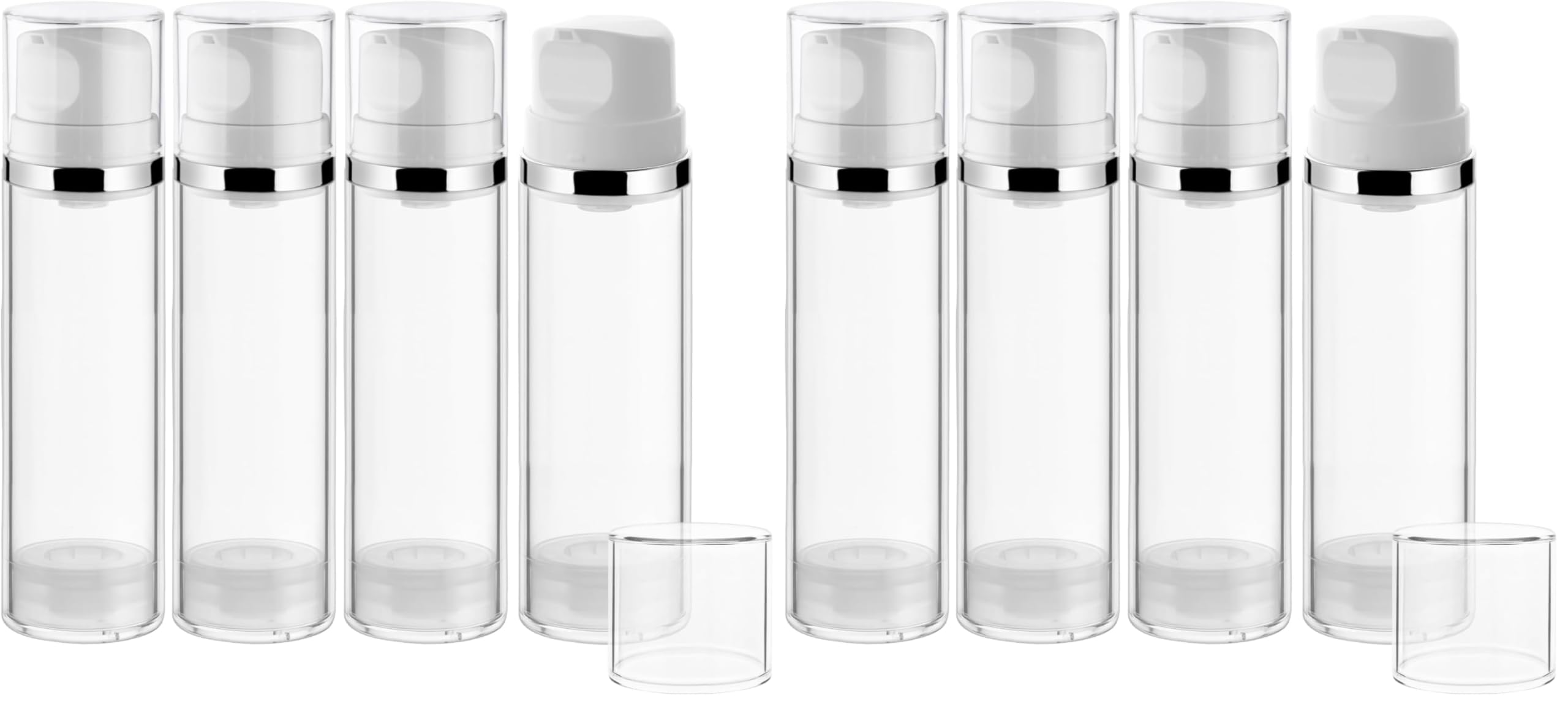 Mirrline 4-Piece 150ml Airless Pump Bottles | Vacuum Dispenser Travel Containers (2-Pack)