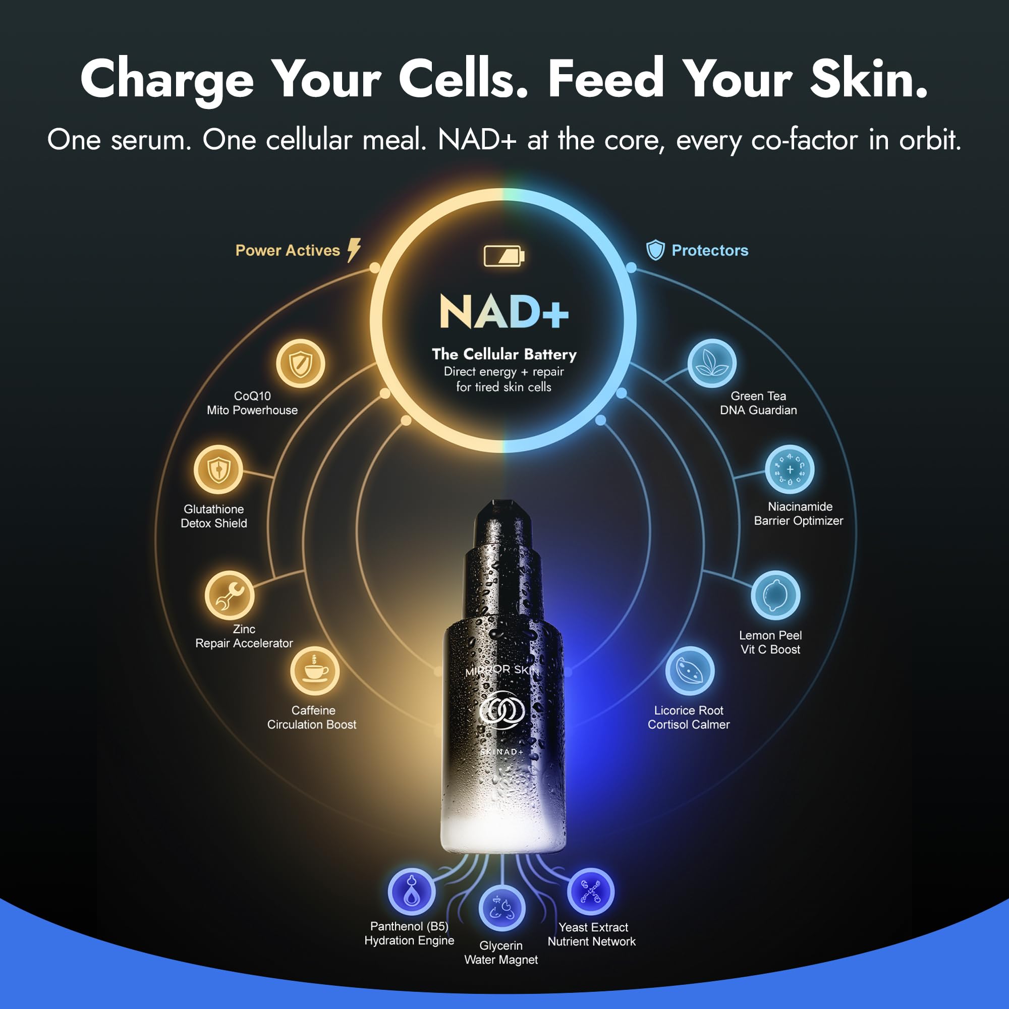 Mirror Skin SKINAD+ Liposomal NAD+ Serum – Stabilized NAD+, Glutathione, CoQ10 & Niacinamide