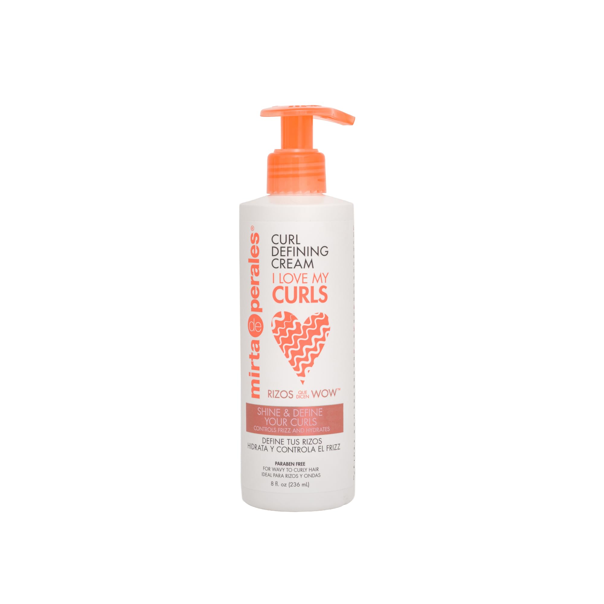 Mirta De Perales Curls Defining Cream – Hydrating Curl Cream for Wavy, Curly & Coily Hair | Coconut Oil & Shea Butter | Frizz Control & Shine | 8 oz