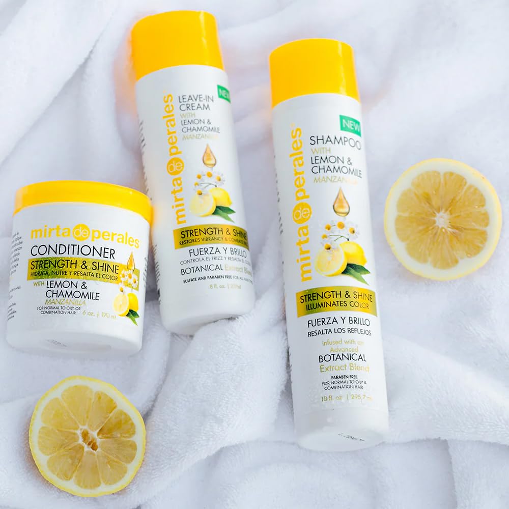 Mirta De Perales Lemon & Chamomile Shampoo – 10 oz | Shine, Lighten, Frizz Control
