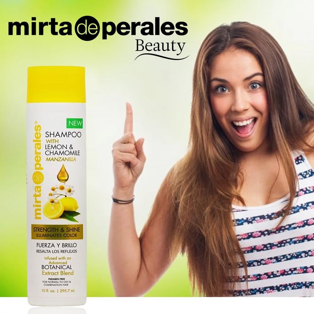 Mirta De Perales Lemon & Chamomile Shampoo – 10 oz | Shine, Lighten, Frizz Control