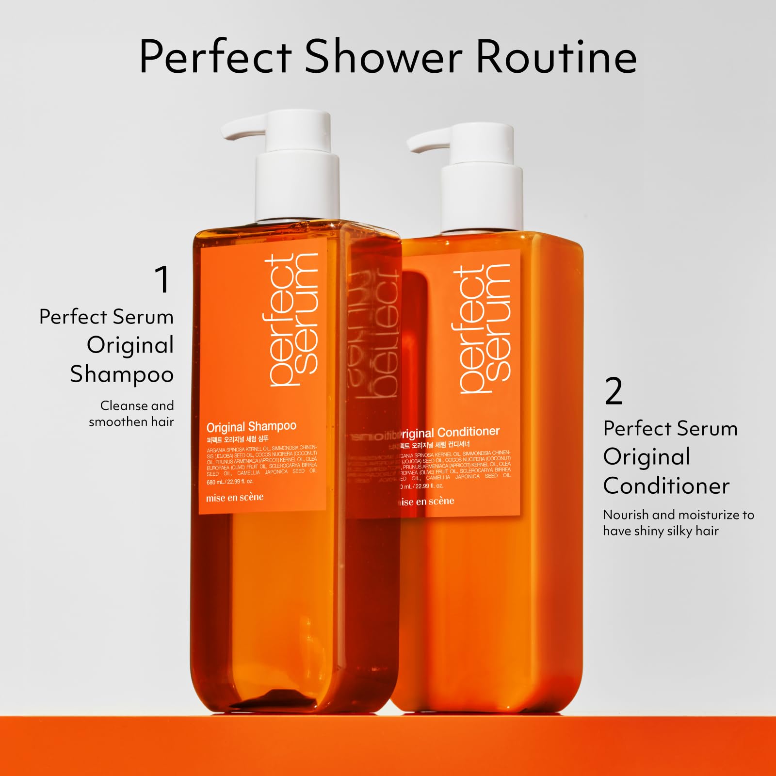 Mise En Scene Perfect Serum Original Conditioner for Damaged Hair – Argan Oil & Jojoba, 22.99 fl oz