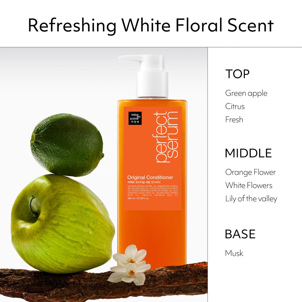 Mise En Scene Perfect Serum Original Conditioner for Damaged Hair – Argan Oil & Jojoba, 22.99 fl oz