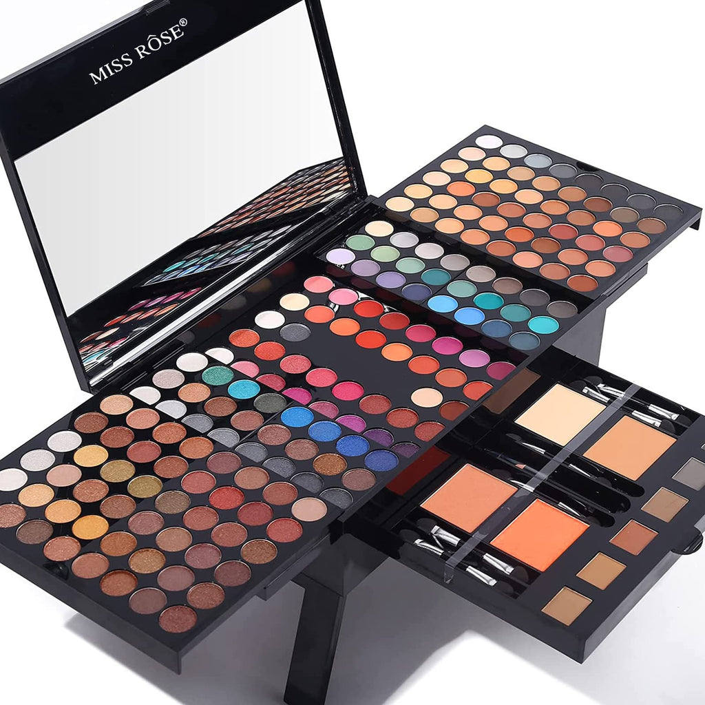 Miss Rose 190 Colors Cosmetic Make up Piano Box Set – All-in-1 Makeup Gift Set (Color A)
