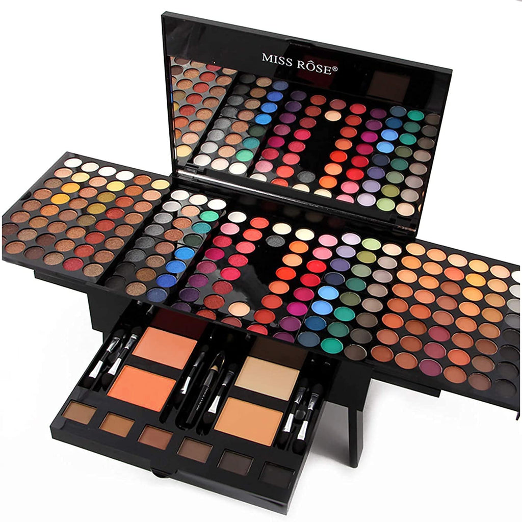 Miss Rose 190 Colors Cosmetic Make up Piano Box Set – All-in-1 Makeup Gift Set (Color A)