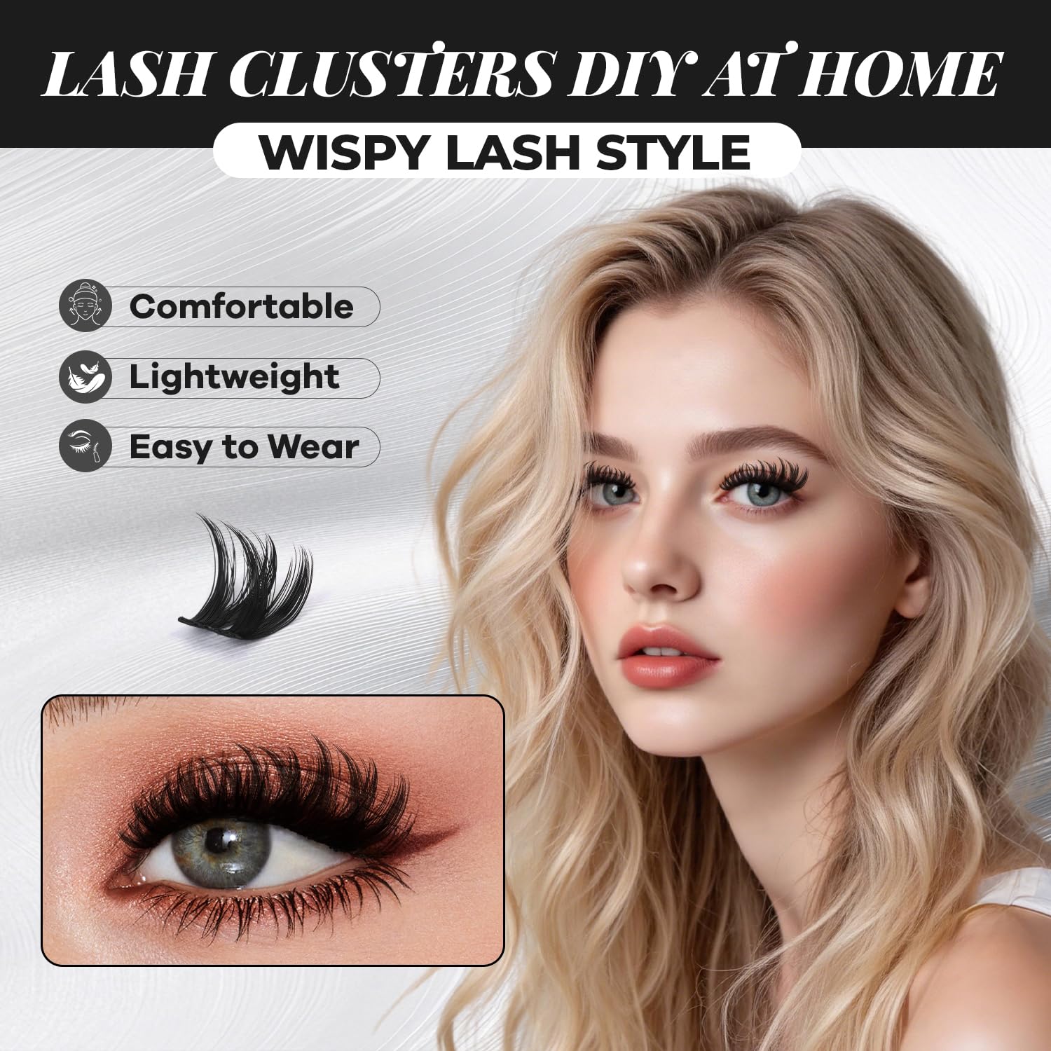 MissAiry Flaunt Lash Clusters Wispy 8-18mm – D-Curl Wet Look DIY Lashes