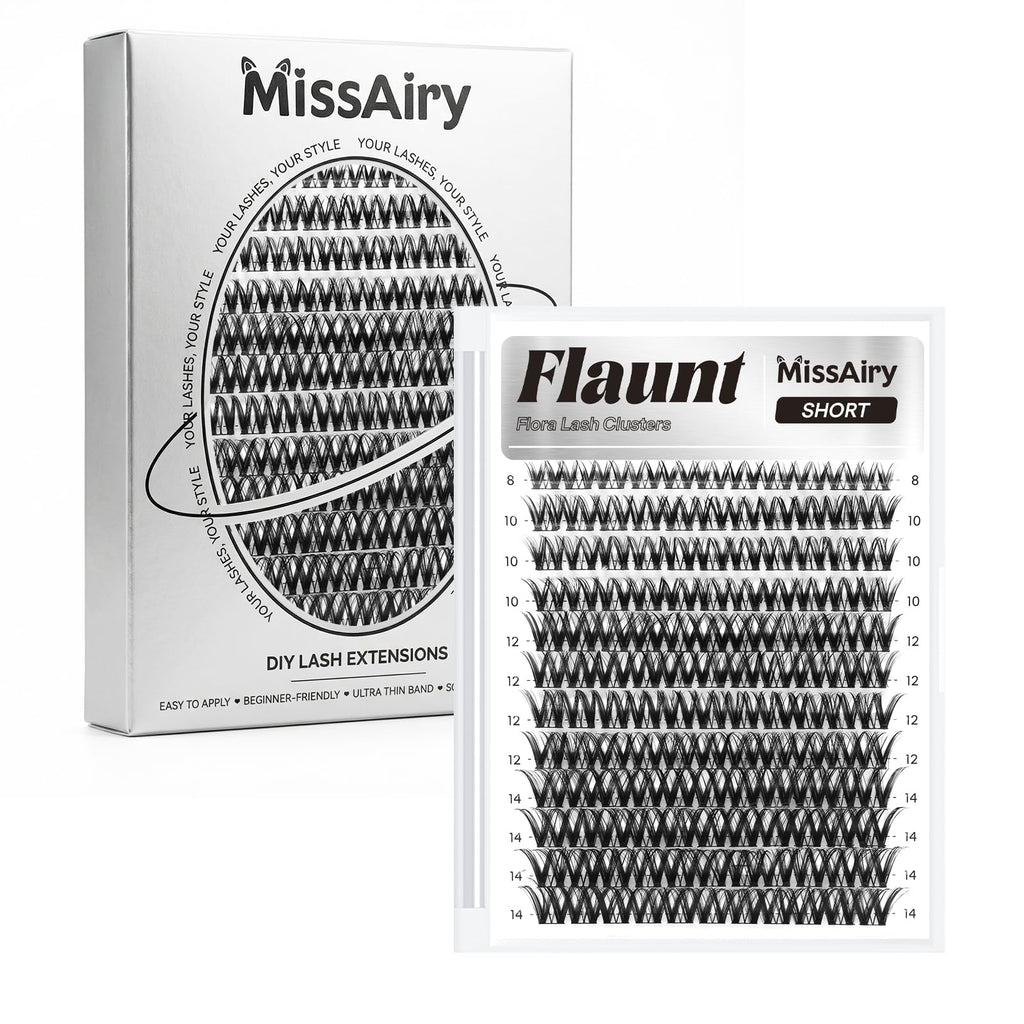 MissAiry Flaunt Lash Clusters 8-14mm Wispy D-Curl Eyelash Extensions