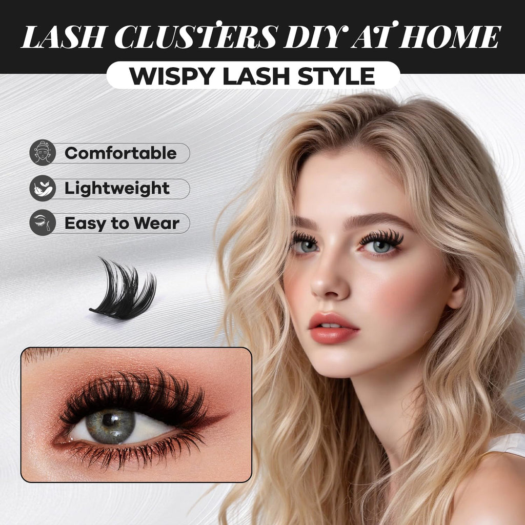 MissAiry Flaunt Lash Clusters 8-14mm Wispy D-Curl Eyelash Extensions
