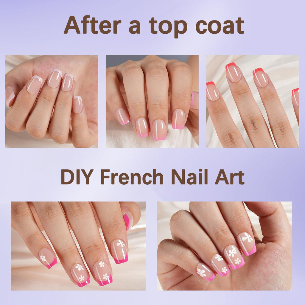Misssix French Tip Press On Nails – 150Pcs Short Square Gel Tips Starter Kit