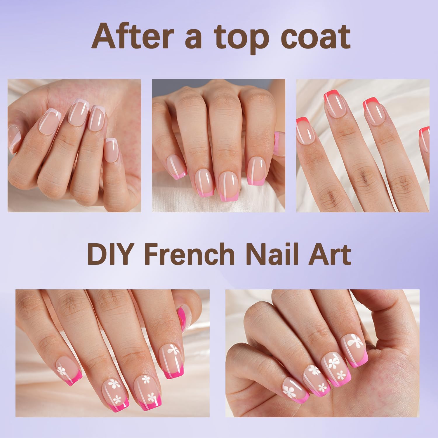 Misssix French Tip Press On Nails – 150Pcs Short Square Gel Tips Starter Kit