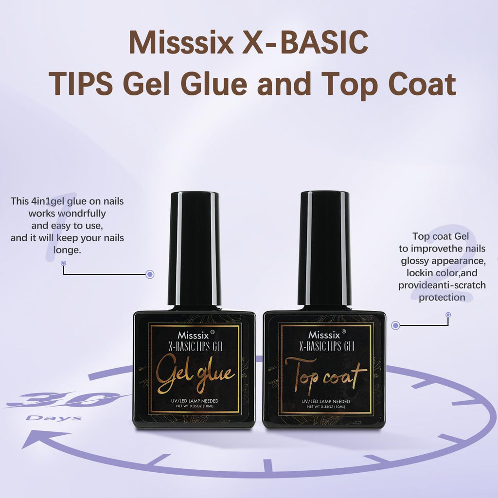 Misssix French Tip Press On Nails – 150Pcs Short Square Gel Tips Starter Kit