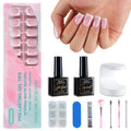 Misssix French Tip Press On Nails – 150Pcs Short Square Pink & White Gel Kit | DIY Nail Art Starter