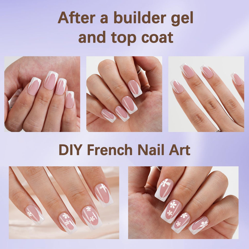 Misssix French Tip Press On Nails – 160Pcs Pink Gel Tips, 16 Sizes