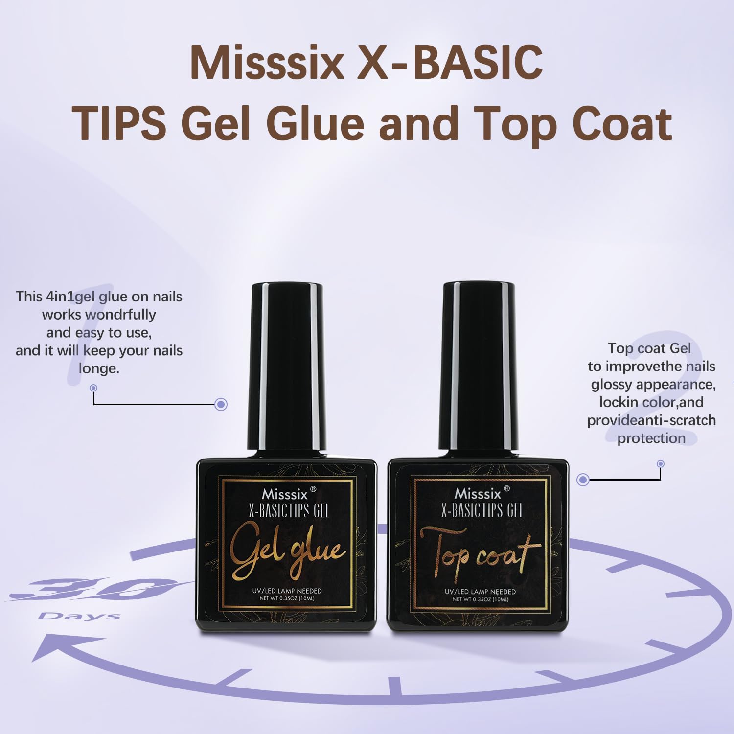 Misssix French Tip Press On Nails – 160Pcs Short Square Gel Tips Starter Kit