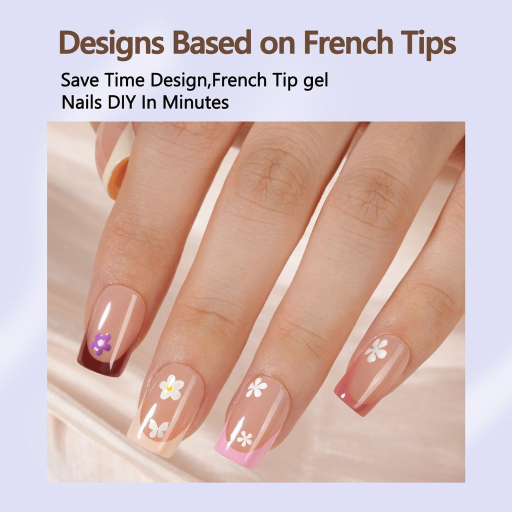 Misssix French Tip Press On Nails – 160Pcs Short Square Gel Tips Starter Kit