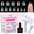 Misssix Short Almond Gel Nail Tips Kit – 360Pcs, 12 Sizes, 9-in-1 Gel Glue & Portable UV/LED Lamp