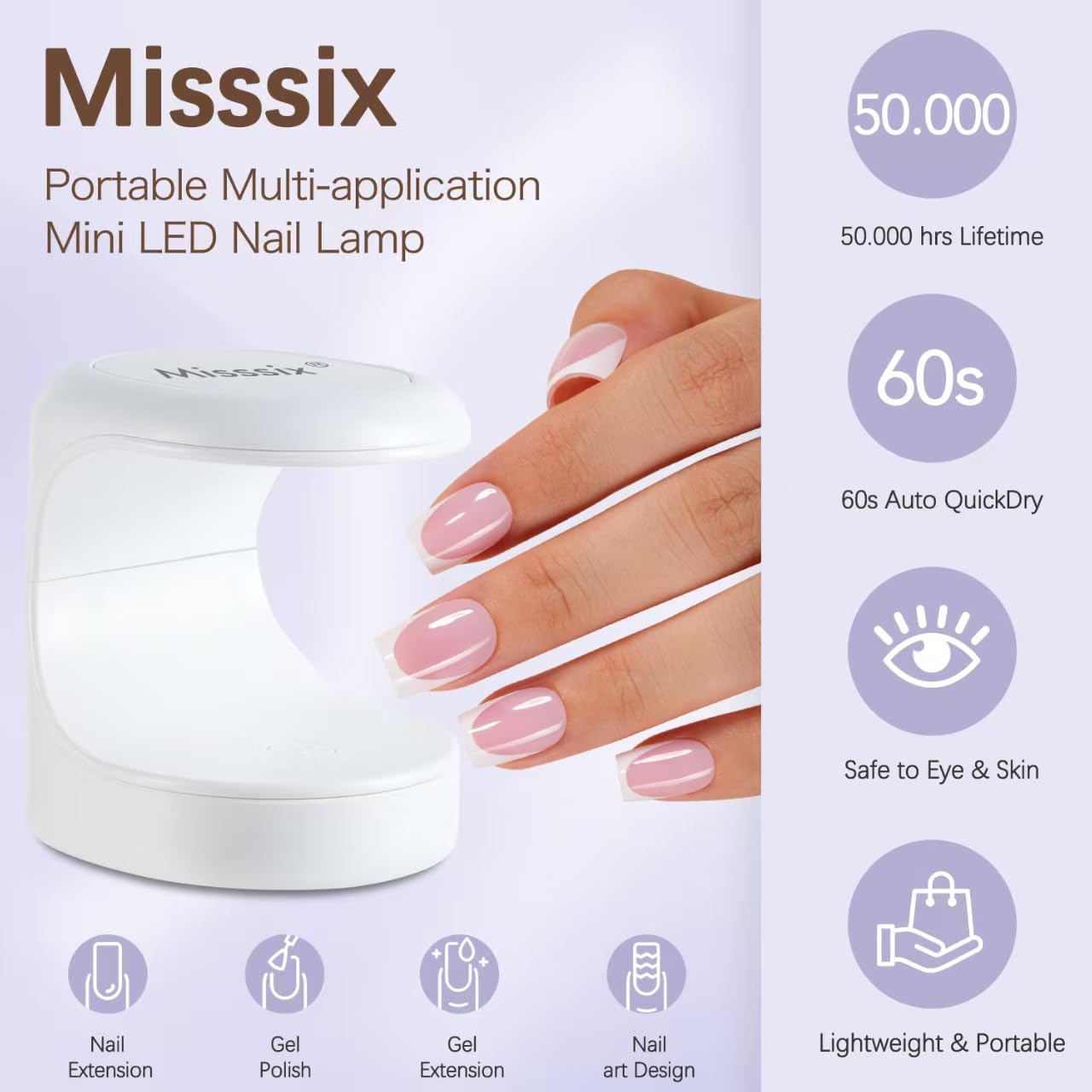 Misssix French Tip Press On Nails – 150Pcs Short Square Pink & White Gel Kit | DIY Nail Art Starter