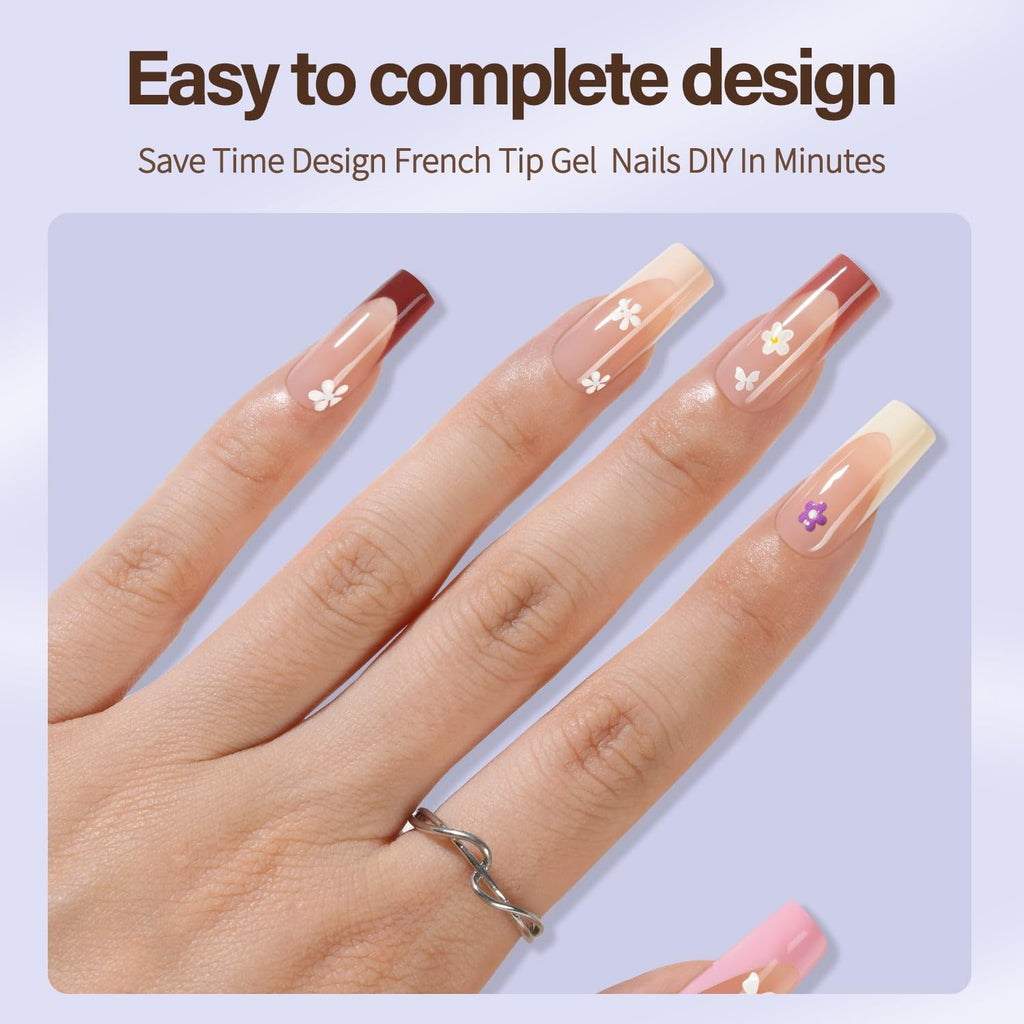 Misssix XBASICTIPS French Tip Press On Nails – 300Pcs Soft Gel Tips, 15 Sizes, No Filing Needed