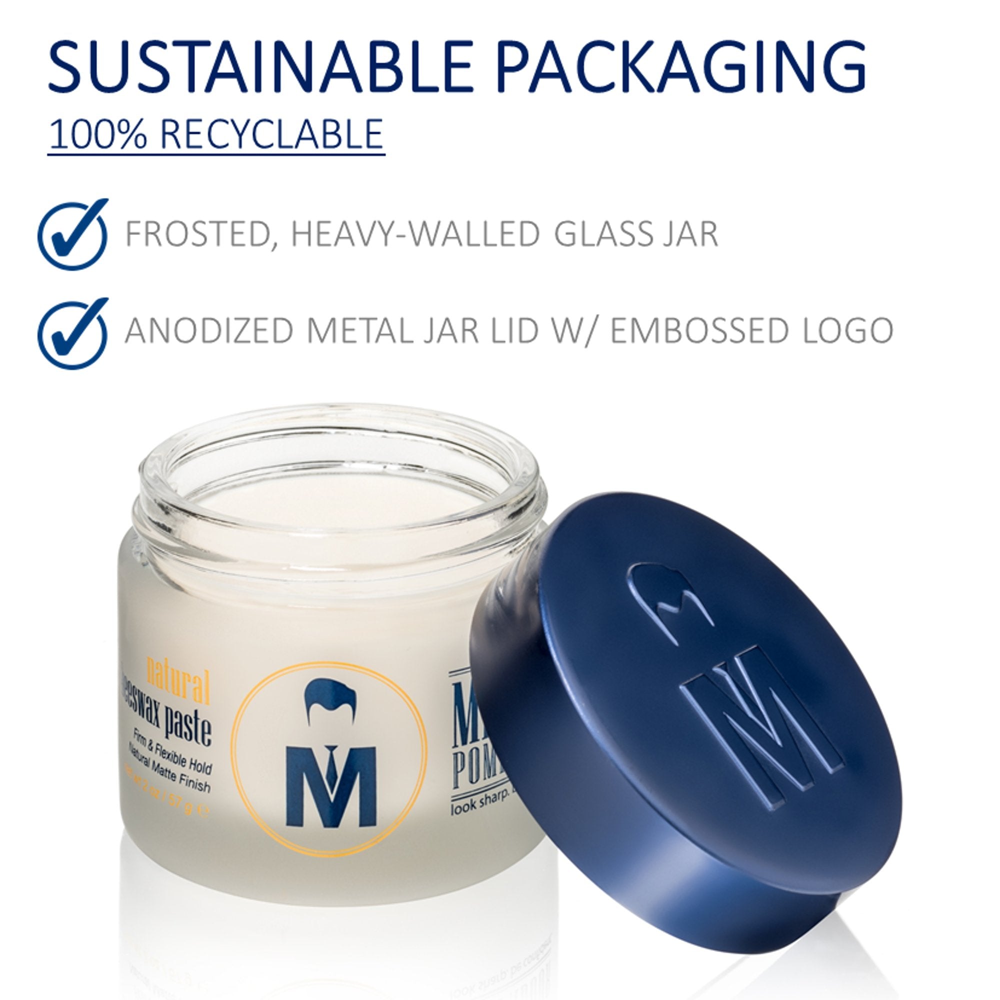 Mister Pompadour Natural Beeswax Paste — High Hold, Matte Finish, Water Based, 2oz