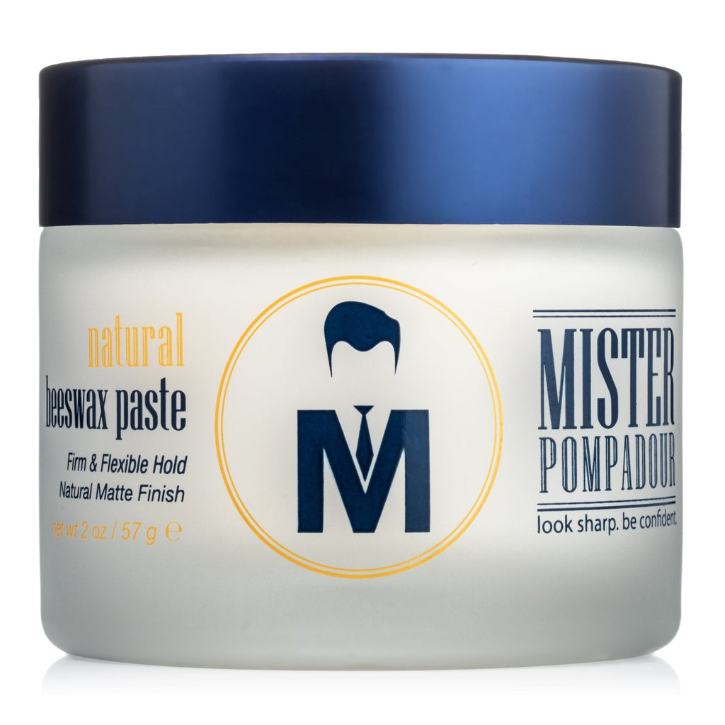 Mister Pompadour Natural Beeswax Paste — High Hold, Matte Finish, Water Based, 2oz