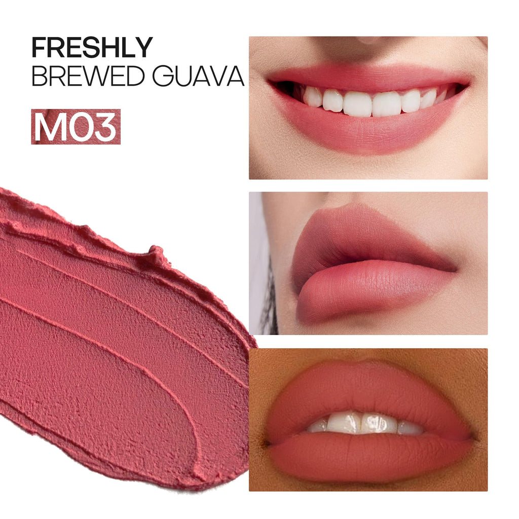Mistine Cream Lip Gloss Thai Latte M03 Freshly Brewed Guava – Long Lasting Matte Lip Gloss