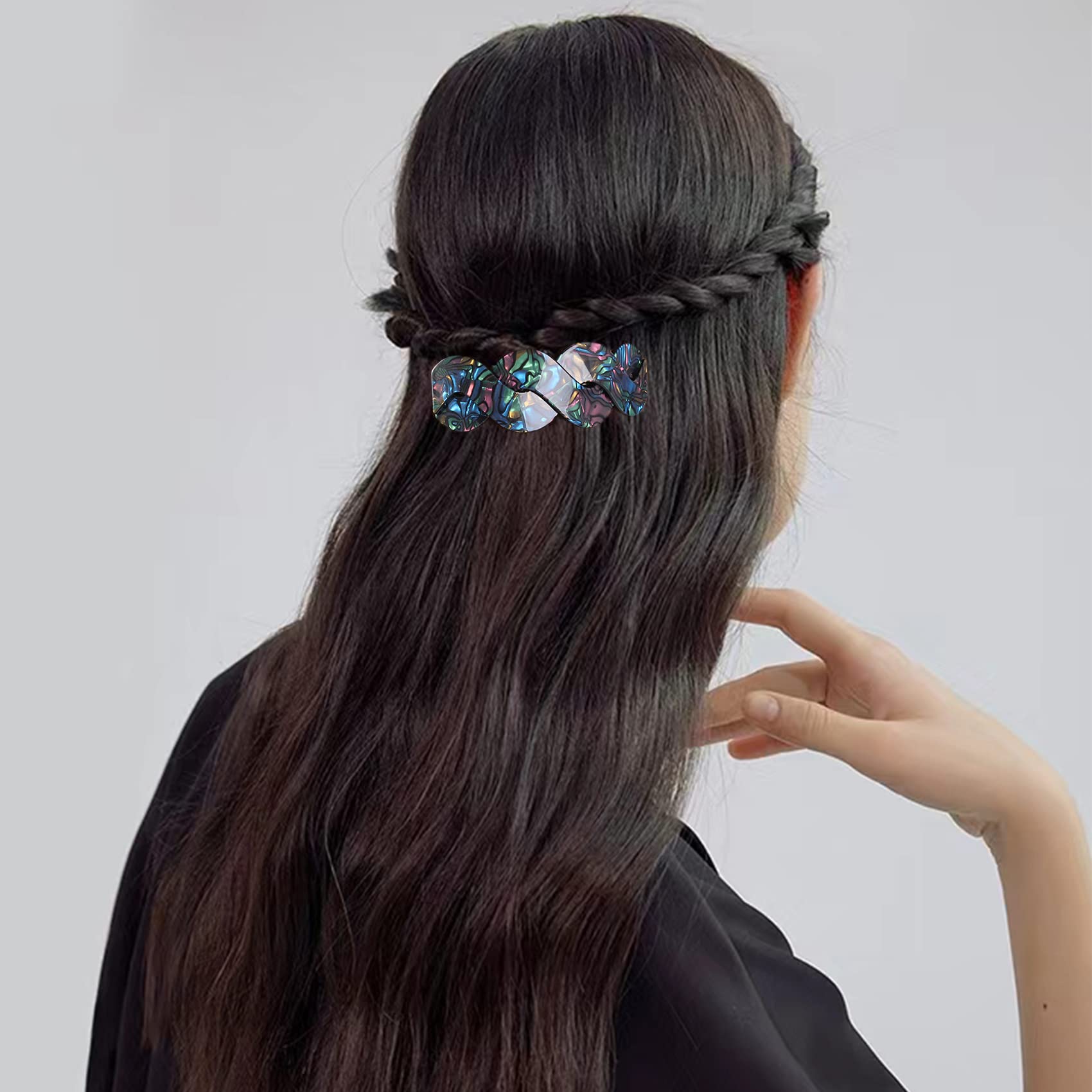 Mistofu Women's Hair Barrettes - Elegant French Retro Clips for Thick Hair (3-Pack, Large)
