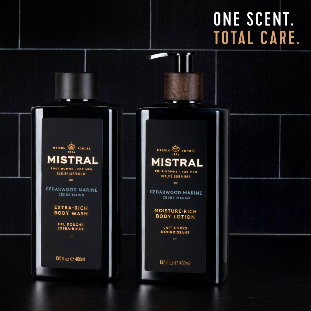 Mistral Cedarwood Marine 2-in-1 Body Wash & Shampoo for Men | Made in France