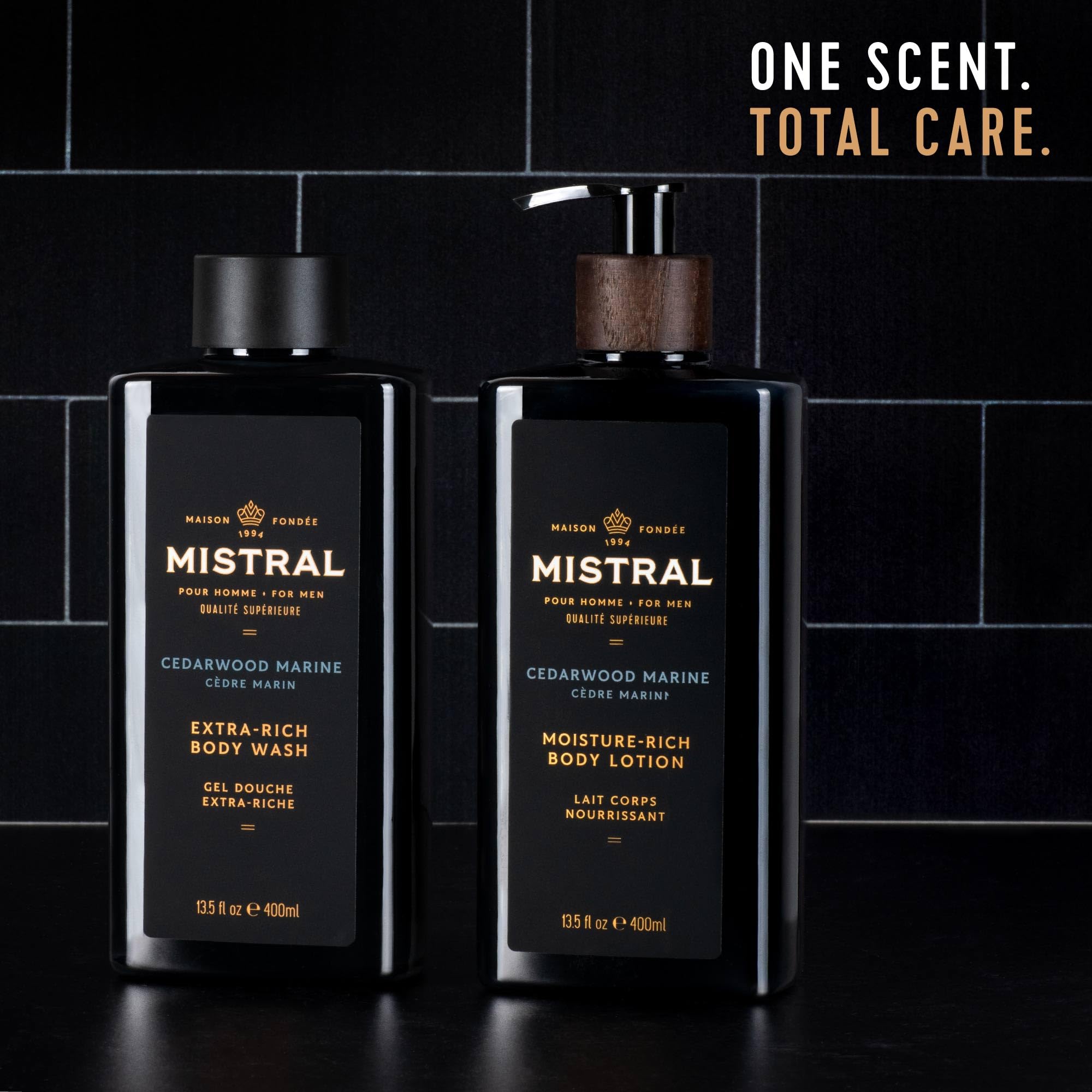 Mistral Cedarwood Marine 2-in-1 Body Wash & Shampoo for Men | Made in France