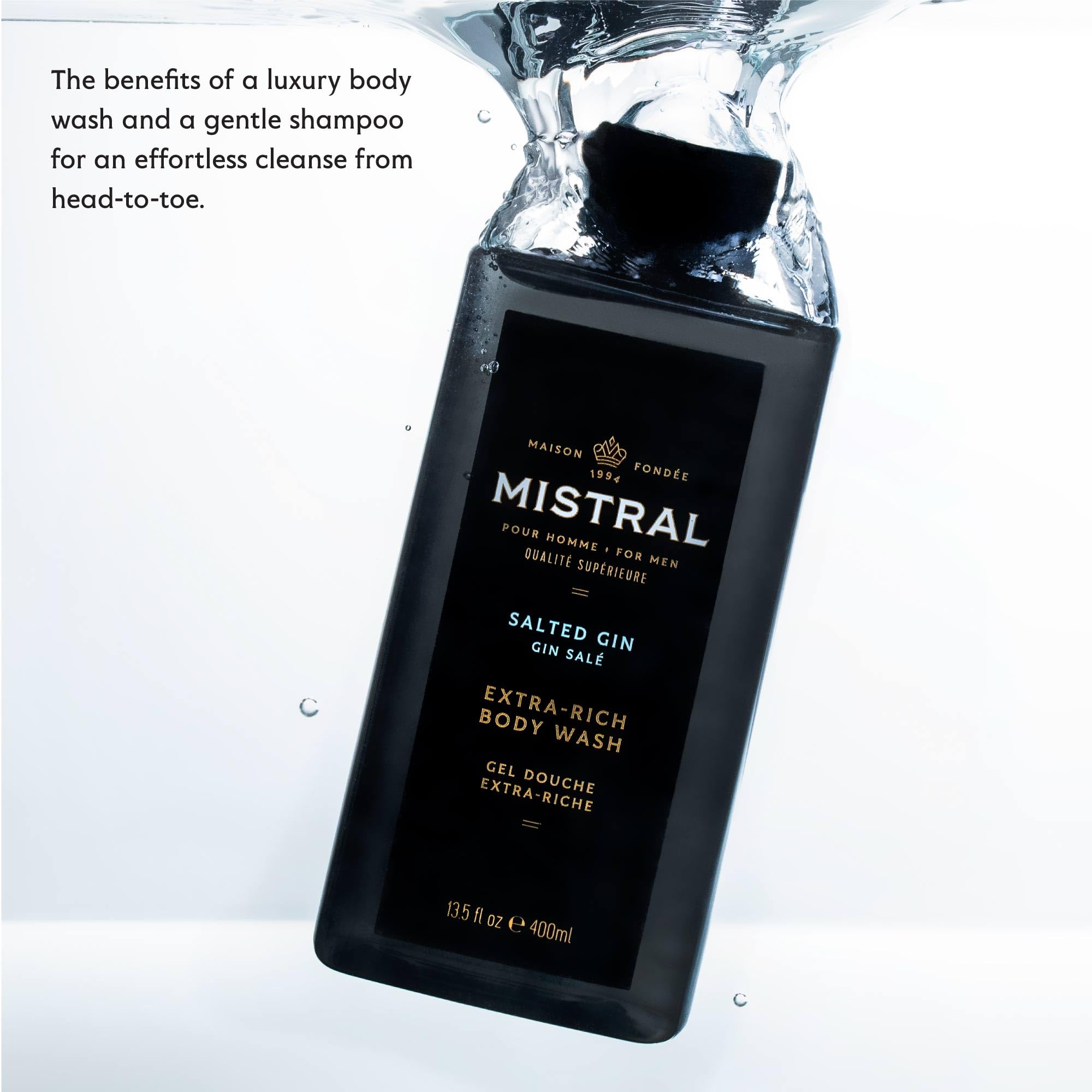 Mistral Salted Gin 2-in-1 Body Wash & Shampoo – Made in France