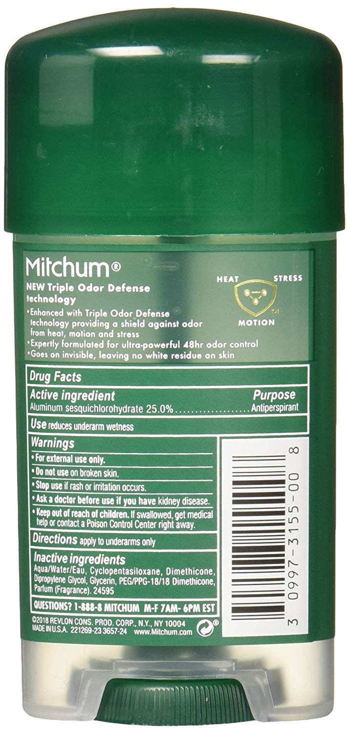 Mitchum Clear Gel Unscented Anti-Perspirant & Deodorant for Men - 2.25 oz (3 Pack)