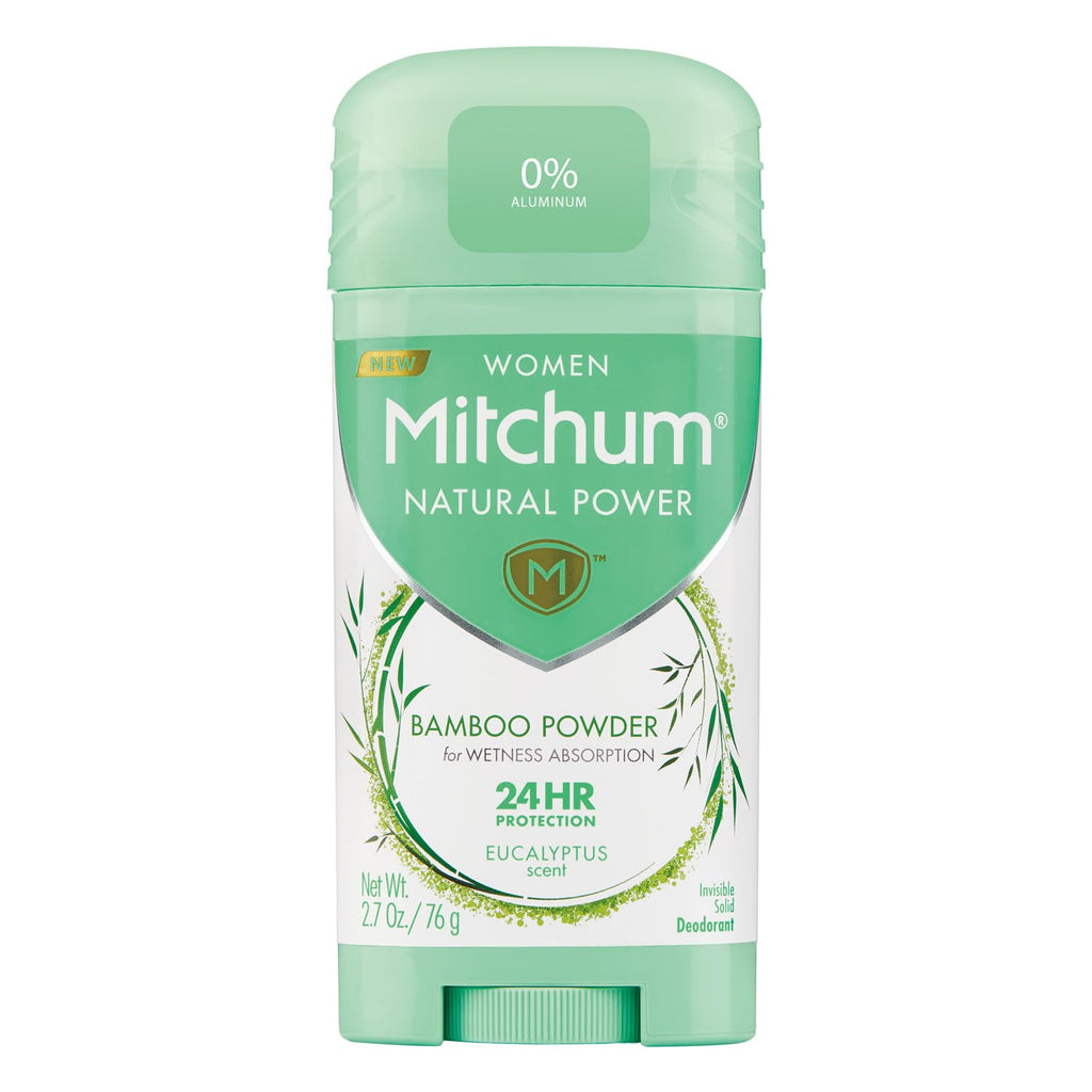 Mitchum Natural Power Deodorant for Women - Eucalyptus, Aluminum-Free, 24 Hour Protection, 2.7 oz