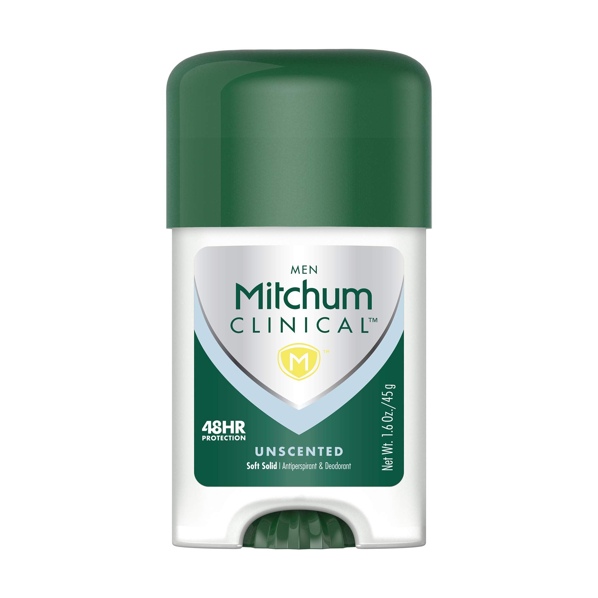 Mitchum Men Clinical Soft Solid Antiperspirant Deodorant Unscented – 1.6 Ounce | 48-Hour Protection