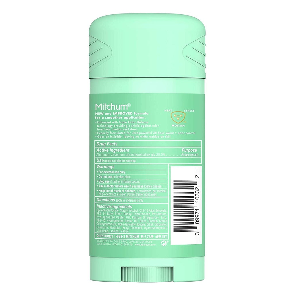 Mitchum Women Triple Odor Defense Invisible Solid 48HR Deodorant – Pure Fresh, 4 Pack
