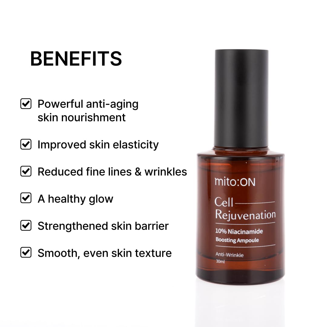 Mito-on Cell Rejuvenation Serum – 30ml | Niacinamide 10% + Centella & EGF | Anti-Aging by mito:ON