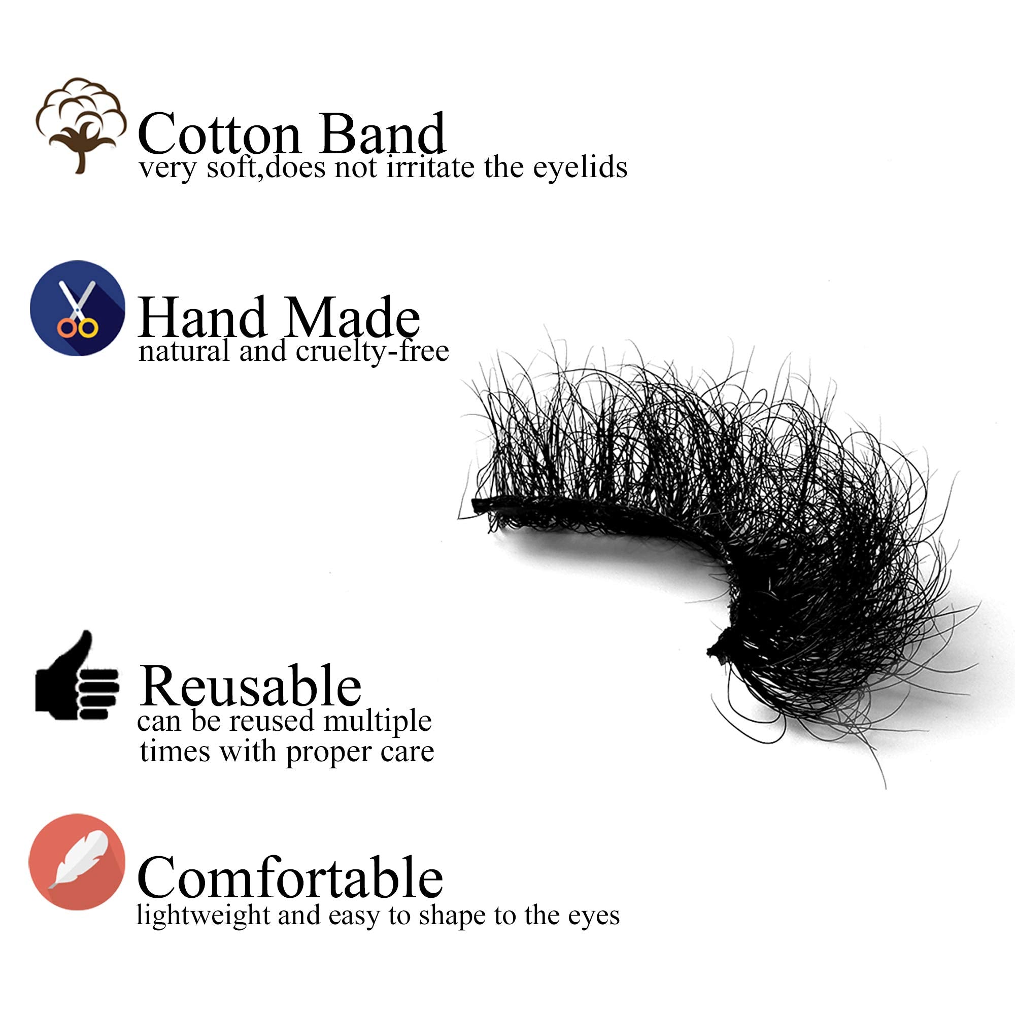 Miuhair Beauty Fluffy Mink Lashes – 25mm 5D Dramatic False Eyelashes, Reusable Real Mink