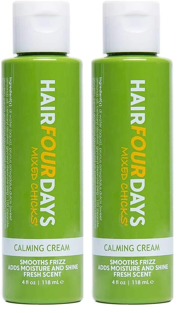 Mixed Chicks Hair Four Days Calming Cream, 4 fl oz (Pack of 2) – Lightweight, Frizz-Taming Hair Care