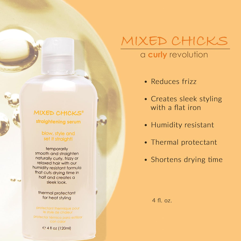 Mixed Chicks Straightening Serum – Thermal Protection, 4 fl oz / 120 ml