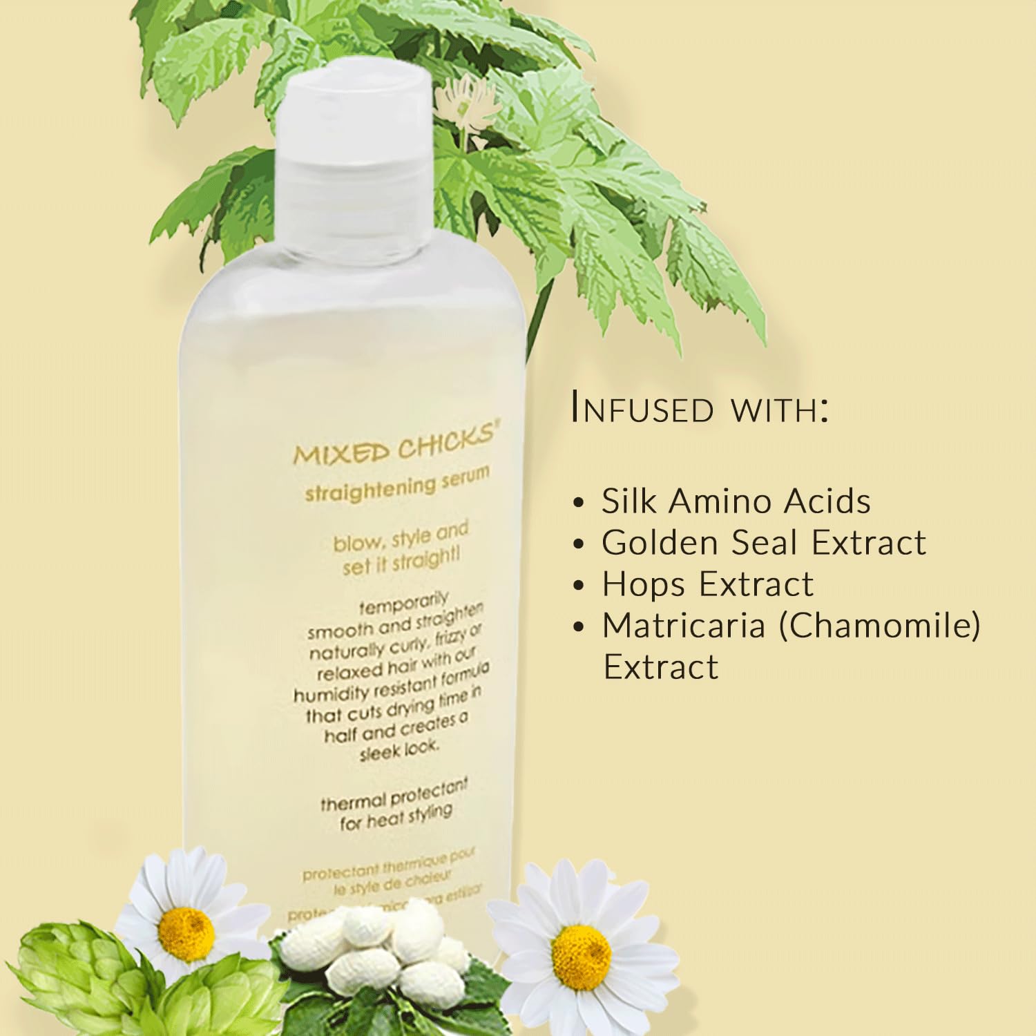 Mixed Chicks Straightening Serum – Thermal Protection, 4 fl oz / 120 ml