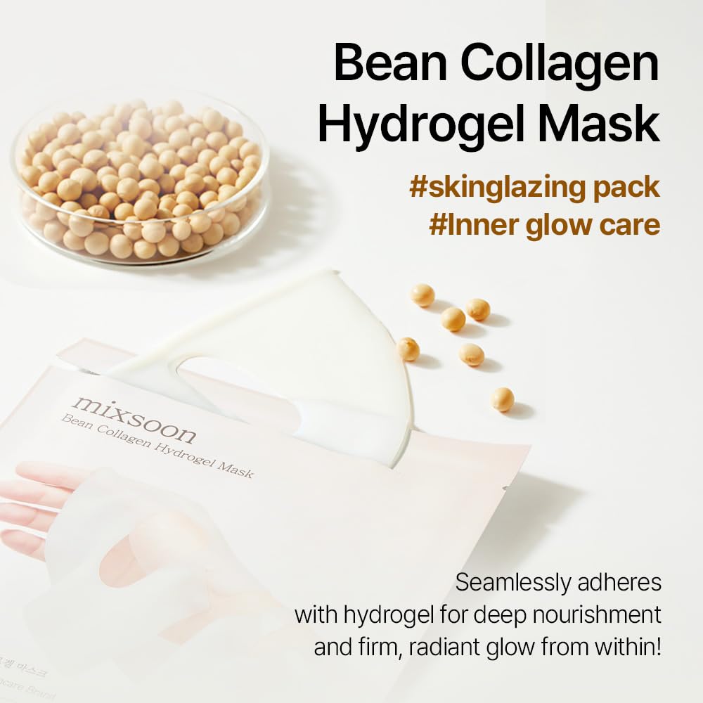 Mixsoon Bean Collagen Hydrogel Mask – Hydration, Firming & Soothing (3ea, 35g)