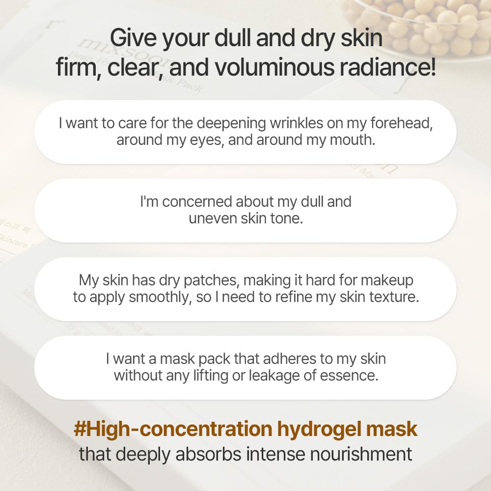 Mixsoon Bean Collagen Hydrogel Mask – Hydration, Firming & Soothing (3ea, 35g)