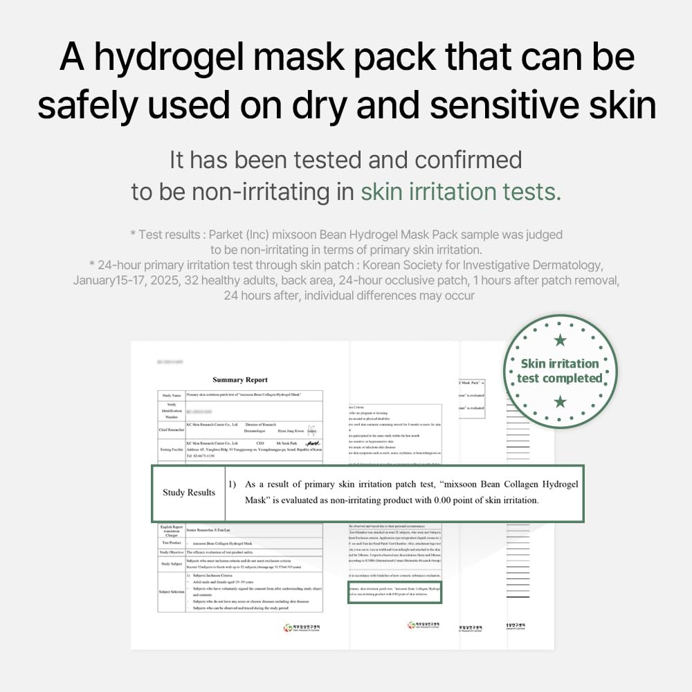 Mixsoon Bean Collagen Hydrogel Mask – Hydration, Firming & Soothing (3ea, 35g)