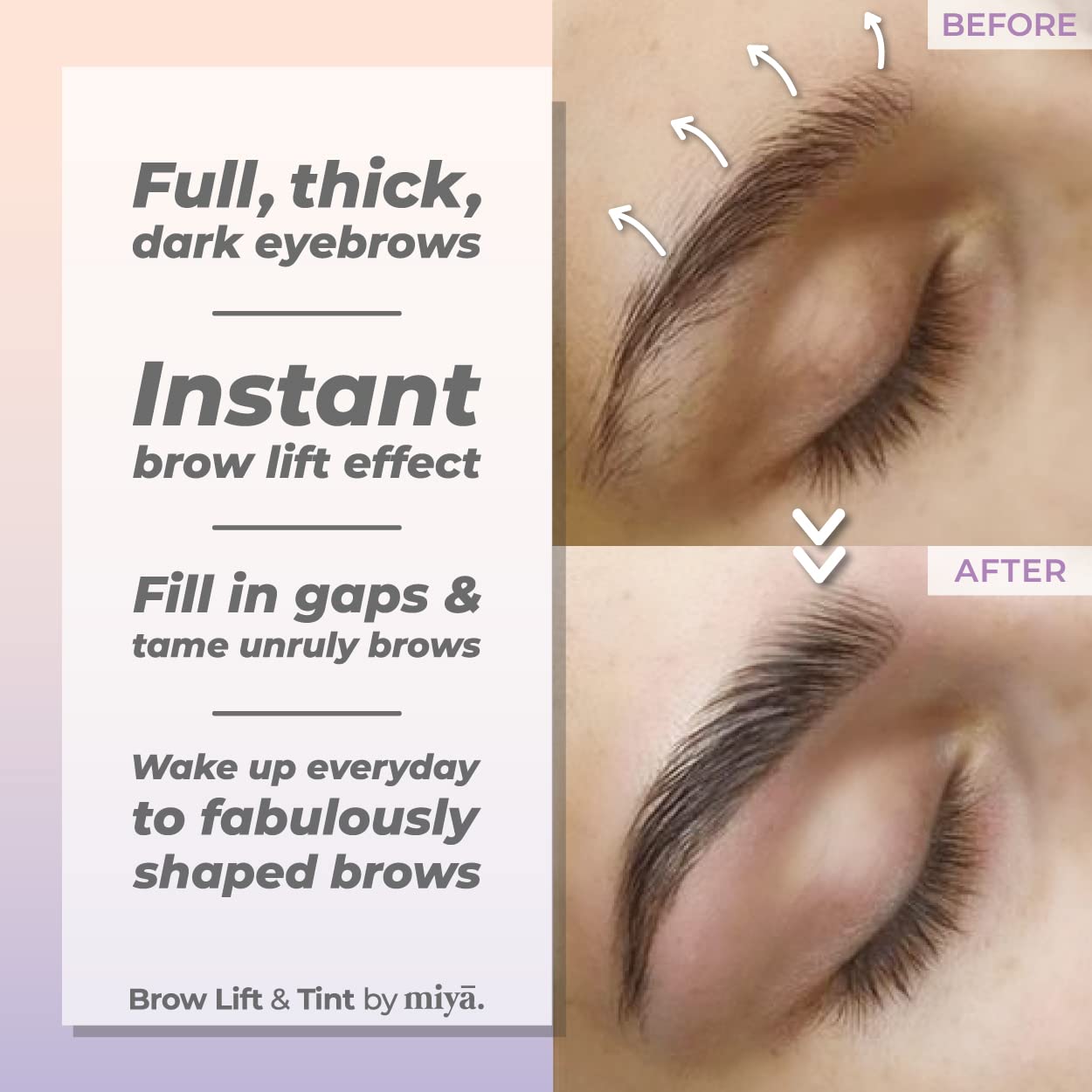 MIYA LASH Lift & Brow Lamination Kit – Keratin Lash Lift & LVL Brow Treatment for Dark, Voluminous Lashes and Brows | Up to 6 Weeks