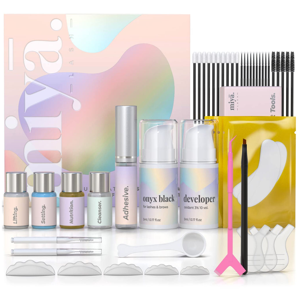MIYA LASH Lift & Brow Lamination Kit – Keratin Lash Lift & LVL Brow Treatment for Dark, Voluminous Lashes and Brows | Up to 6 Weeks
