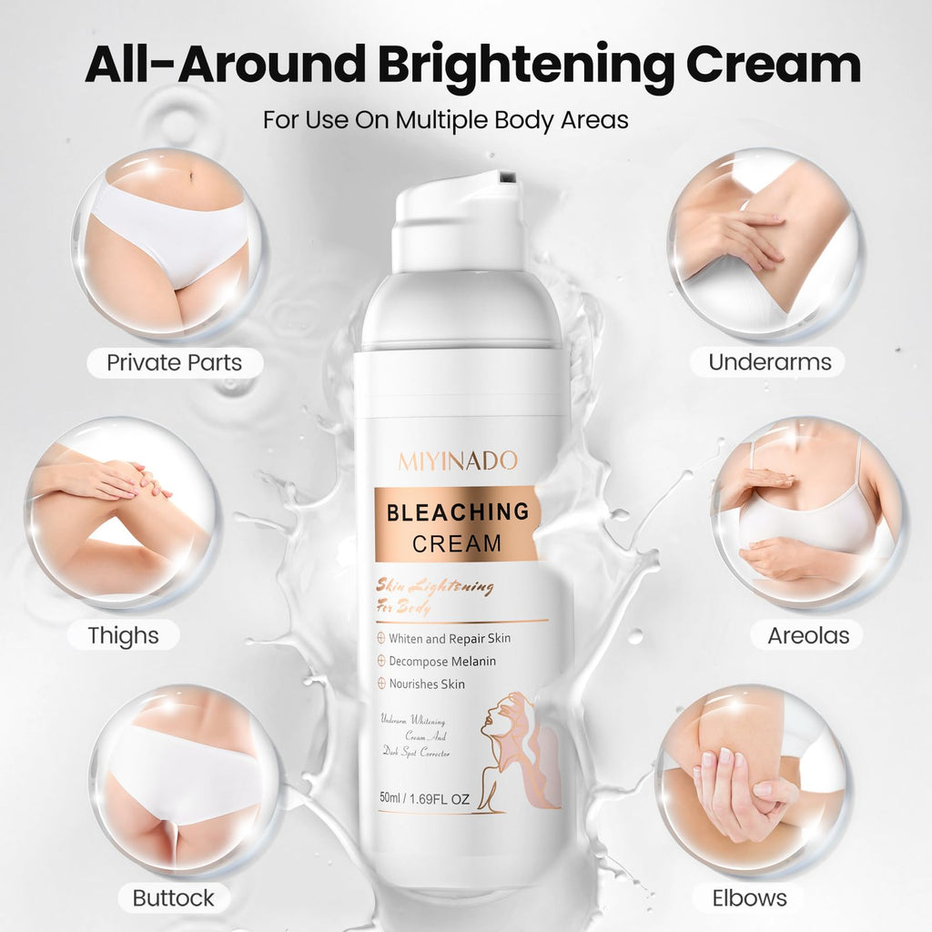 MIYINADO Skin Lightening Cream with Vitamin C - Dark Spot Remover for Underarms, Knees, Elbows & Bikini Line (50ml)