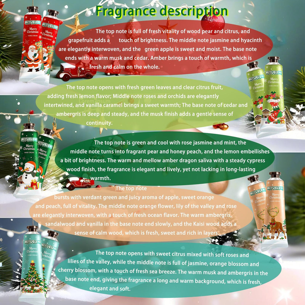 MIYUELENI 20-Pack Christmas Hand Lotion Set – Moisturizing Mini 30ml Gifts
