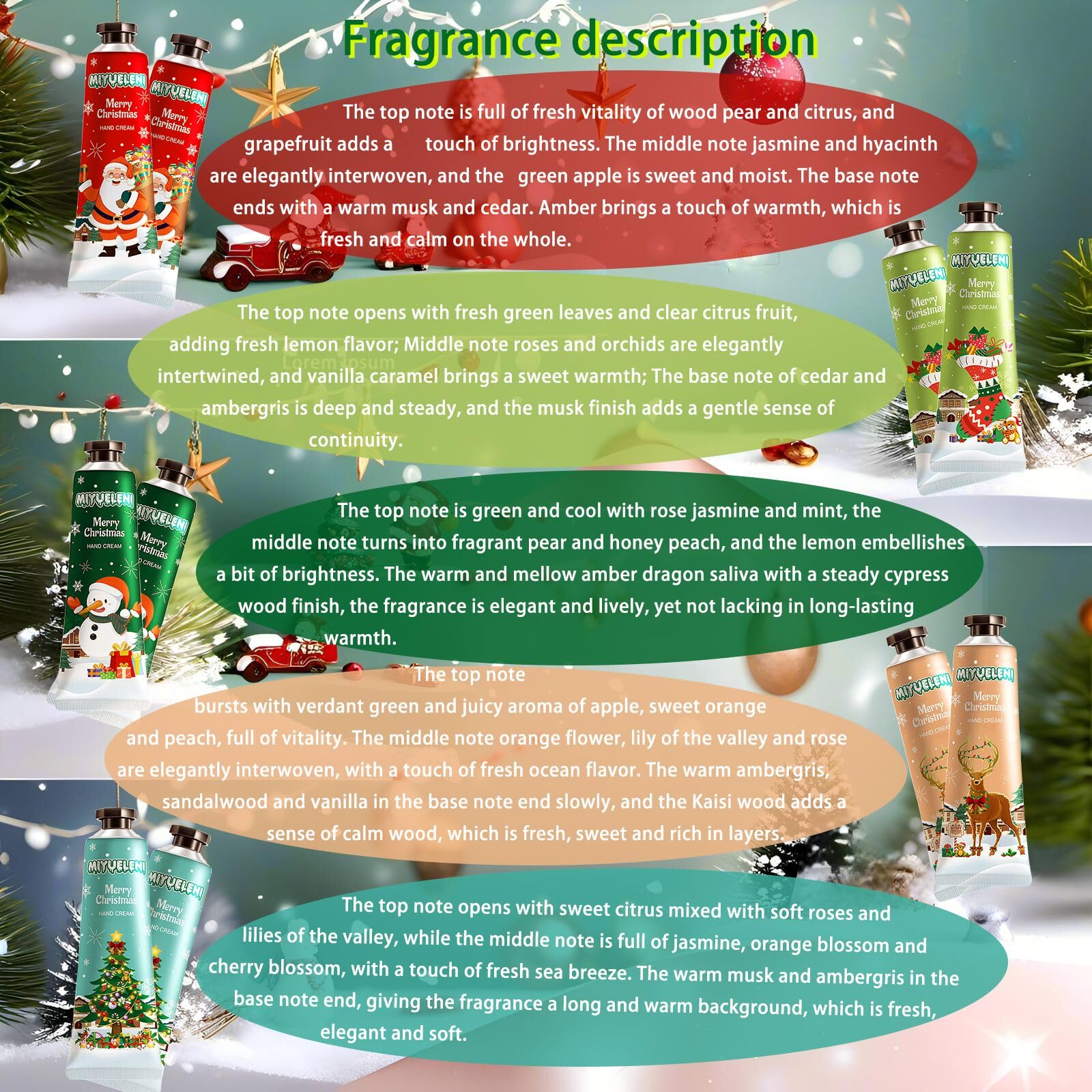 MIYUELENI 20-Pack Christmas Hand Lotion Set – Moisturizing Mini 30ml Gifts