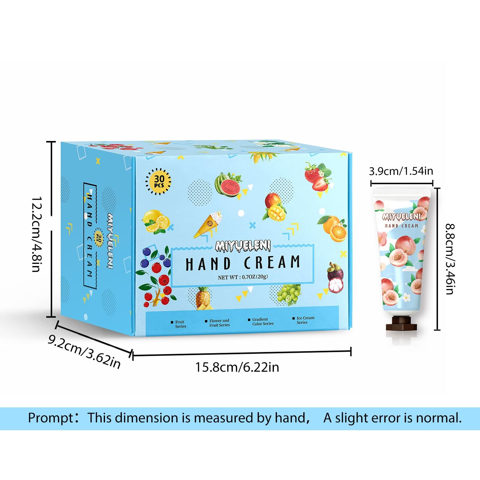 MIYUELENI 30-Pack Hand Cream Gift Set – 20ml Travel-Size Moisturizers for Dry Hands, Ideal Gifts