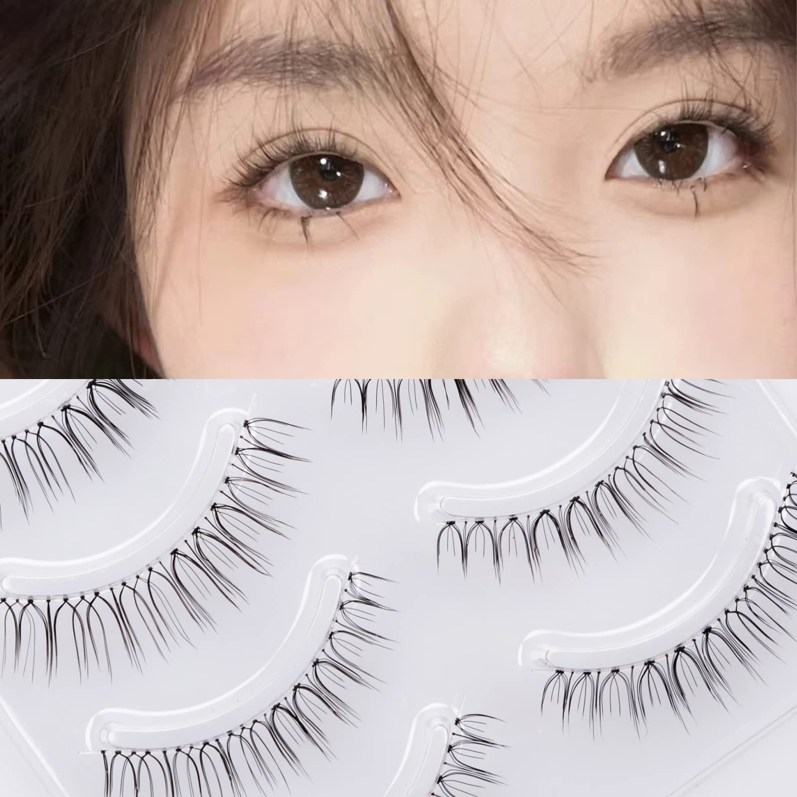 Miz Barn Daily Natural Look False Eyelashes – 4 Pairs, Clear Band, Handmade